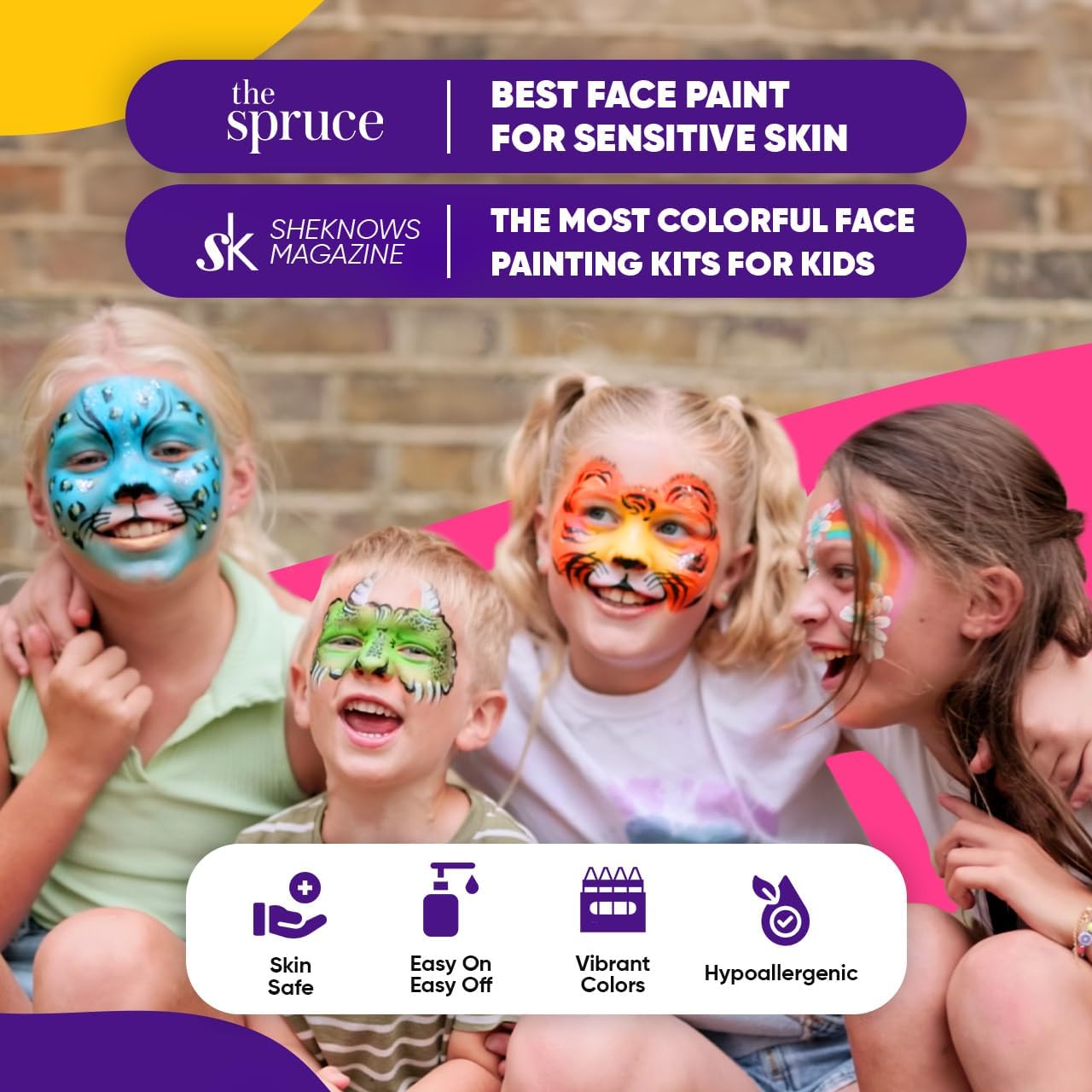 Blue Squid Face Painting Kit for Kids – Complete Face Paint Kit Palette, Stencils, 12 Colors - Safe for Sensitive Skin, Non Toxic Face Painting Kit Professional - Kids Party & Halloween Makeup Kit