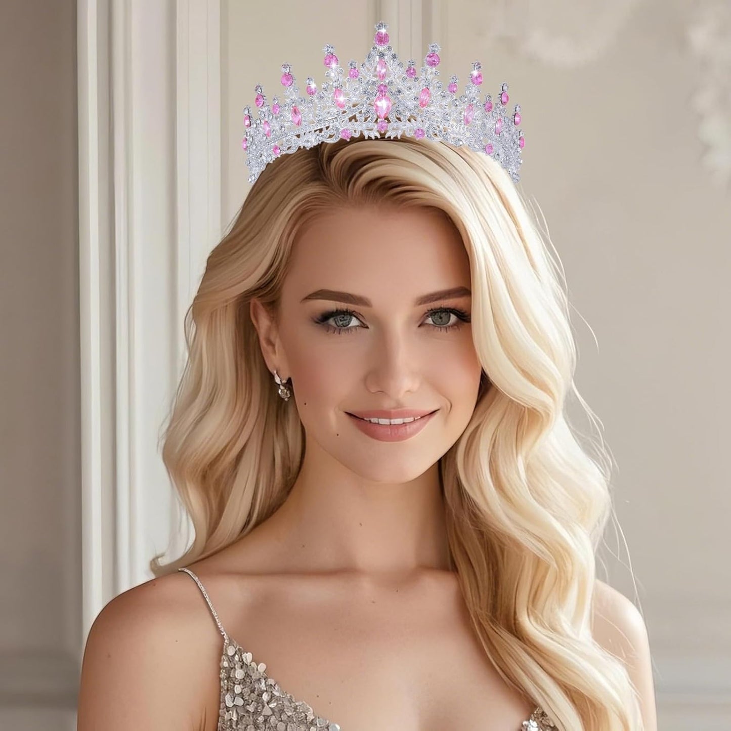 Kamirola Crystal Crowns and Tiaras Headband for Girl or Women Birthday Party Wedding Prom Bridal Halloween Christmas （TR19）