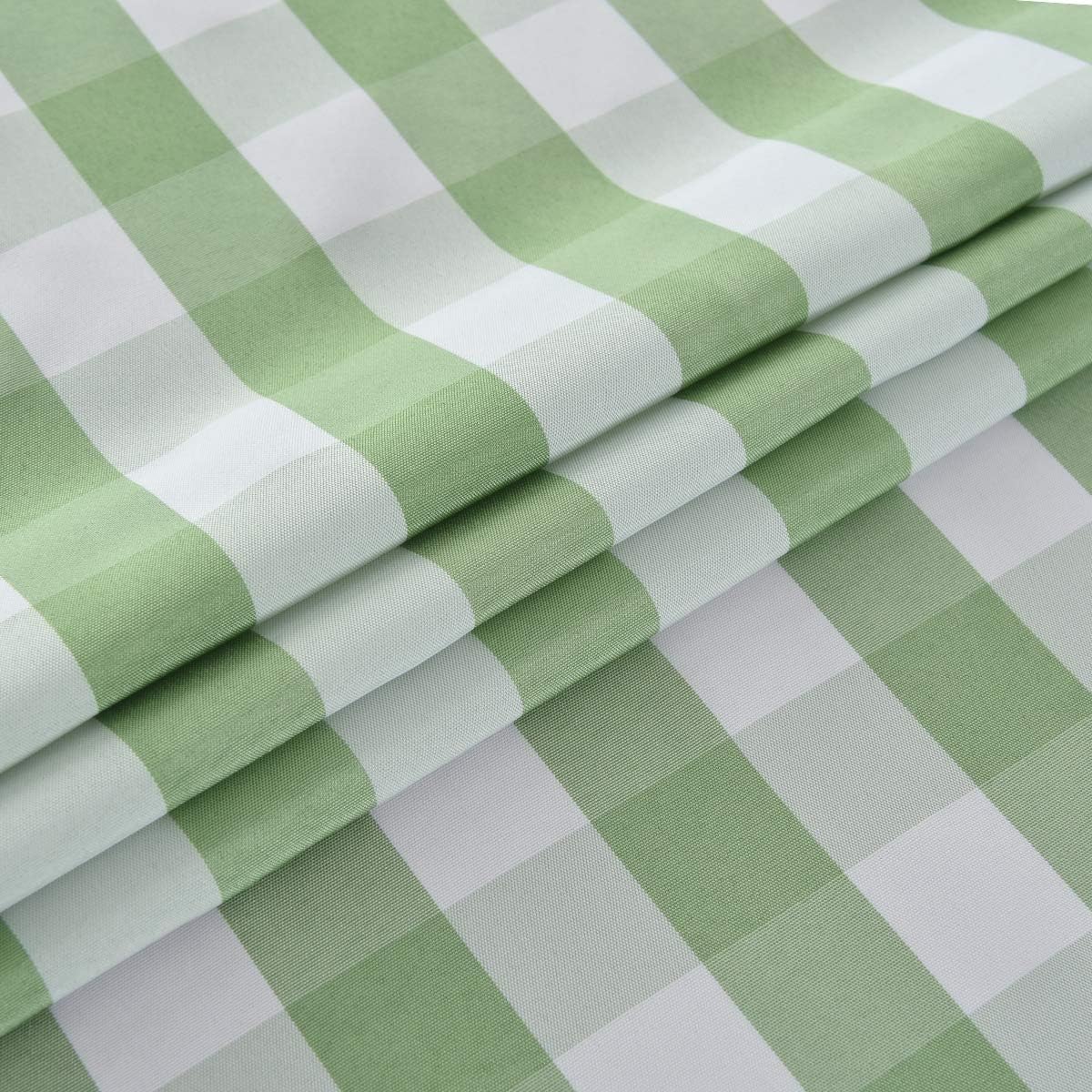 maxmill Checkered Square Tablecloth Stain Resistant Waterproof and Wrinkle Resistant Washable Heavy Weight Soft Table Cloth Gingham for Dining Room and Outdoor Use, 52 x 52 Inch Mint and White