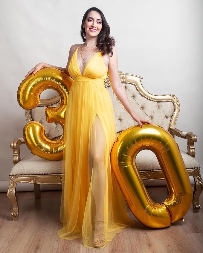 Gold Number 17 Balloon 40 inch, 17 Number Balloons, 17th Gold Birthday Decorations, 17 Year Old Girls Boys Golden Party Supplies