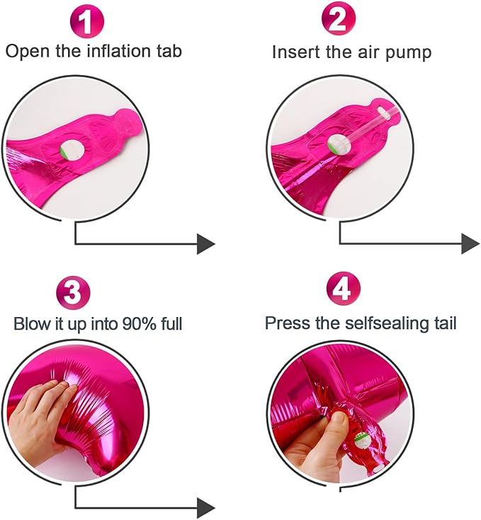 Hot Pink Number 7 Balloon 40 Inch, 7th Birthday Party Decorations for Children, Giant 7 Foil Balloon for Party Supplies