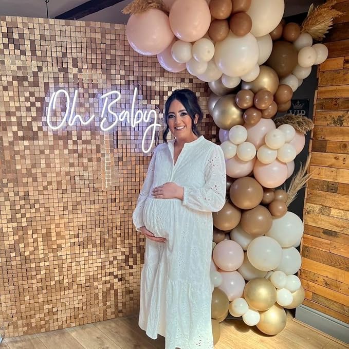 Brown Sand White Neutral Balloons, 50pcs 12 inch Retro Apricot Balloons Brown Sand White Gold Confetti Party Balloons For Birthday Engagement Wedding Anniversary Party Decorations