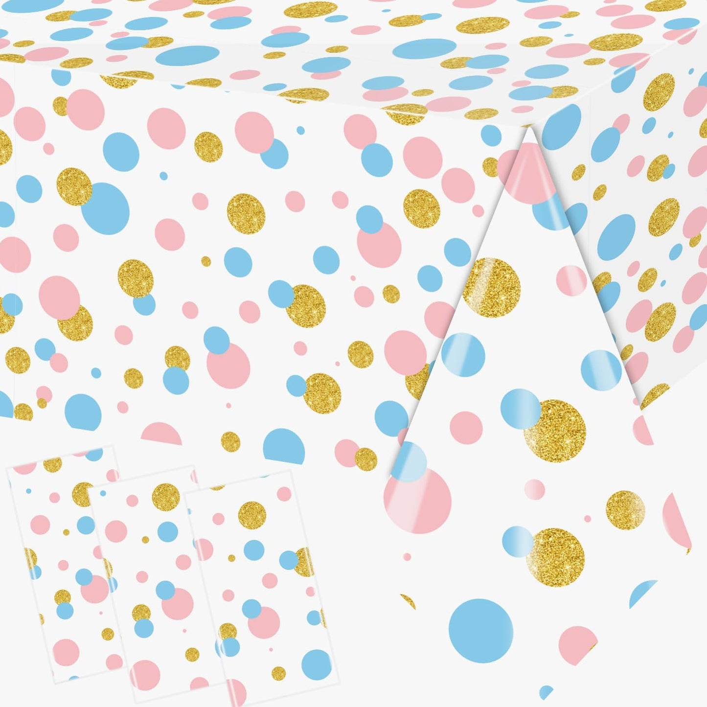 Gender Reveal Decorations Disposable Tablecloth, 3Pcs Gender Reveal Table Cloths Baby Shower Table Cover for Boy or Girl Gender Reveal Party Decorations Supplies