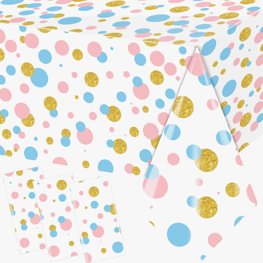 Gender Reveal Decorations Disposable Tablecloth, 3Pcs Gender Reveal Table Cloths Baby Shower Table Cover for Boy or Girl Gender Reveal Party Decorations Supplies
