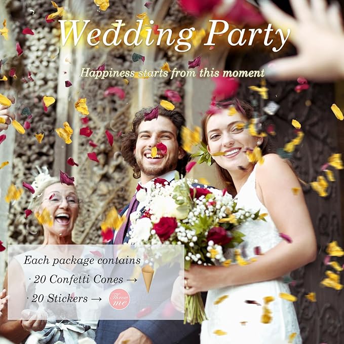 2 QT Mix Biodegradable Flower Petals Confetti, 20+ Cups of Dried Roses & Eucalyptus Leaves, Real Petals for Wedding Parties Romantic Gifts, Flower Bridal (2QT)