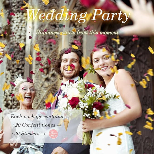2 QT Mix Biodegradable Flower Petals Confetti, 20+ Cups of Dried Roses & Eucalyptus Leaves, Real Petals for Wedding Parties Romantic Gifts, Flower Bridal (2QT)