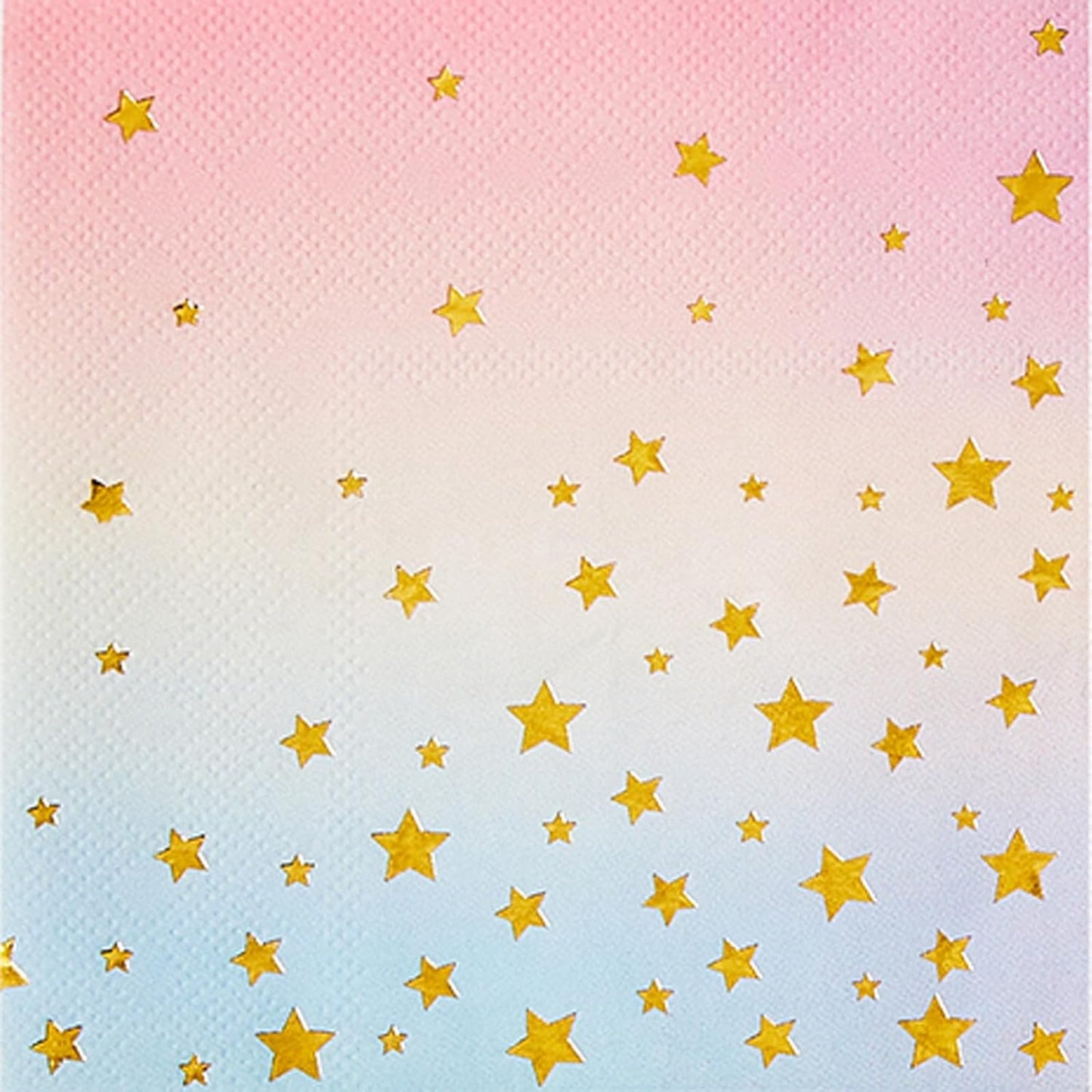 100 Gold Star Cocktail Napkins- 2-Ply Gradient paper Napkins for Parties, Weddings, Birthday, Bars & Everyday Use- Disposable Fancy Dinner Napkins (100-Pack)