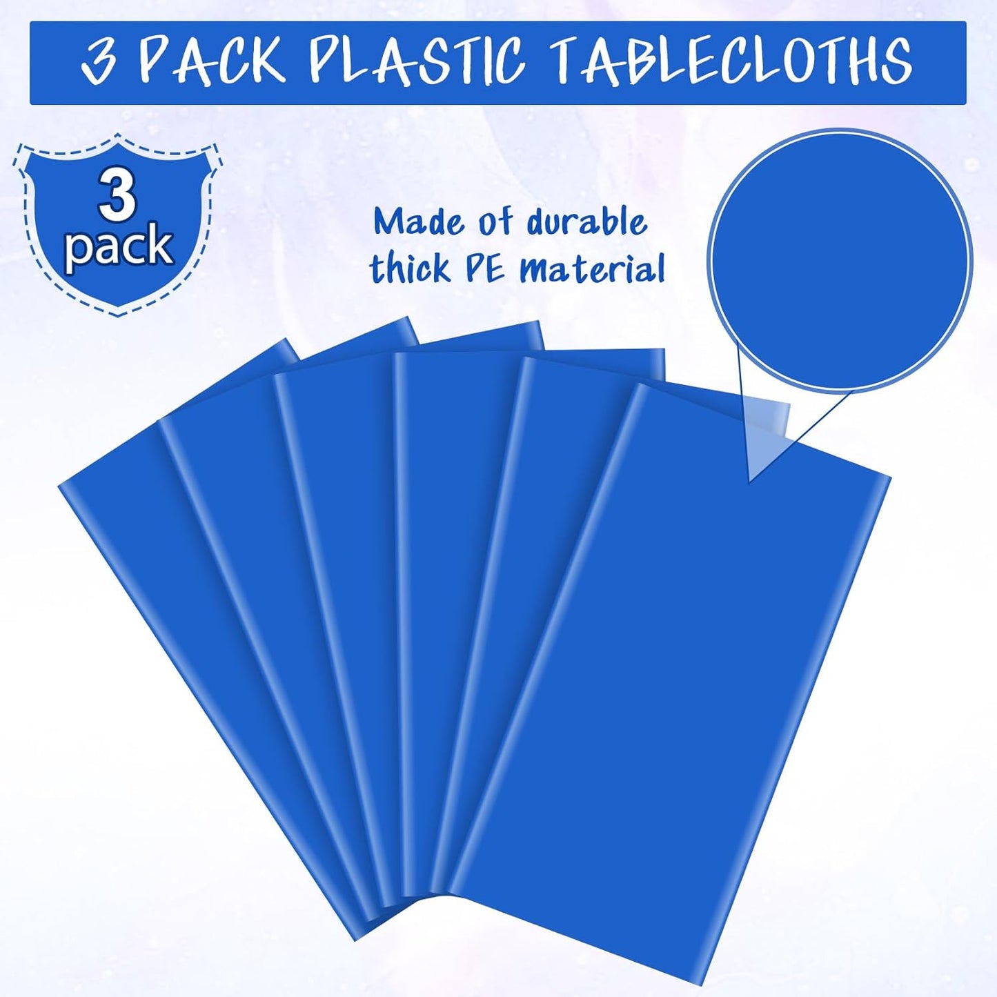 6Pcs Navy Blue Tablecloths,Disposable Plastic Tablecloth,Waterproof Dark Blue Rectangle Table Cover for Graduation Birthdays Weddings Anniversary Party Decorations,54 x 108 Inch