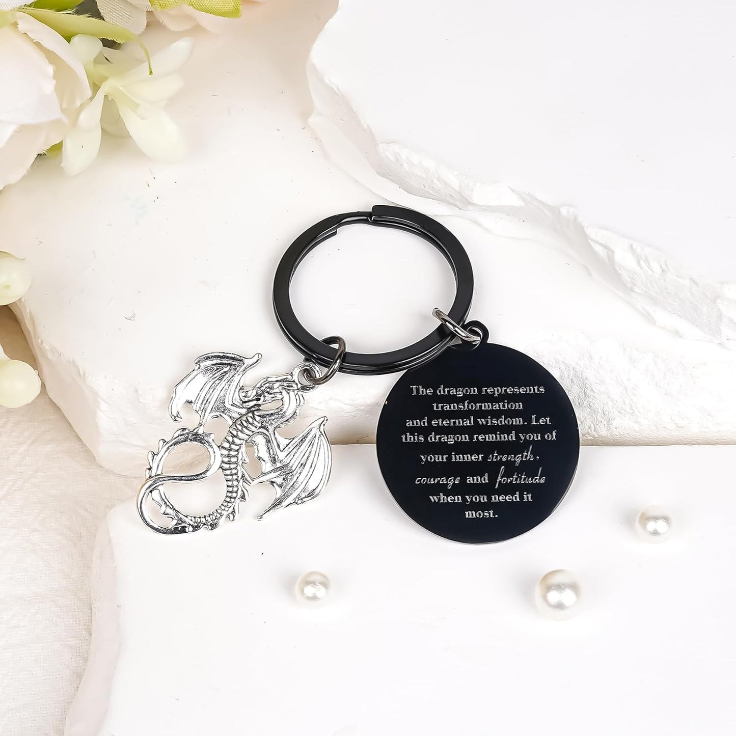 Inspirational Gifts Motivational Keychains - Elephant Dragon Flamingo Encouragement Uplifting Gift for Men Women Christmas