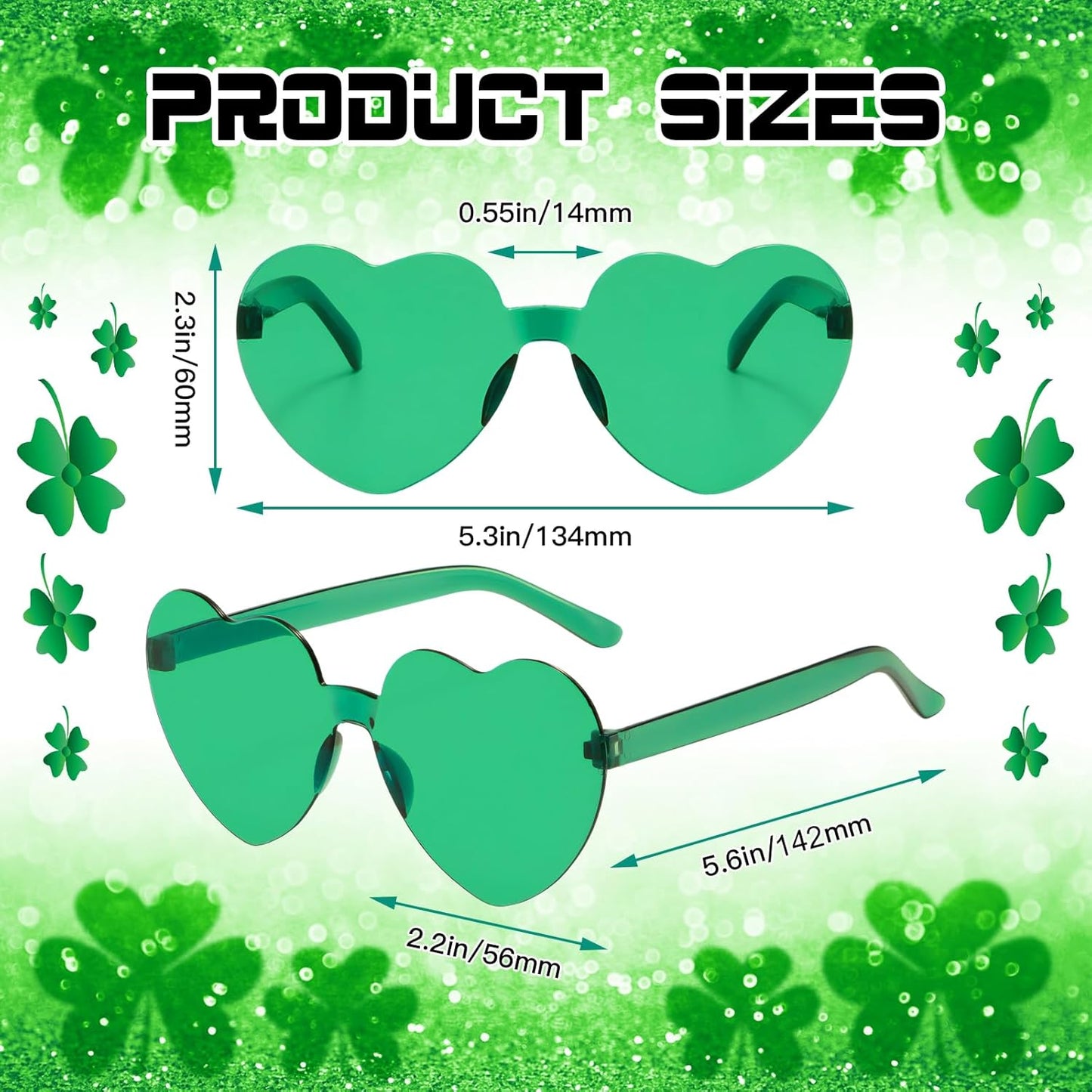 18 Heart Shape Rimless Sunglasses Transparent Candy Color Party Glasses Colored Eyewear for Women