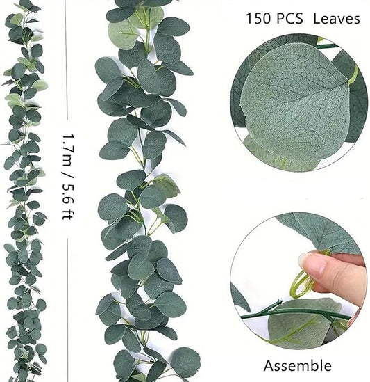 Artificial Eucalyptus Garland Faux Silk Leaf Décor Anniversary Engagement Party Wedding