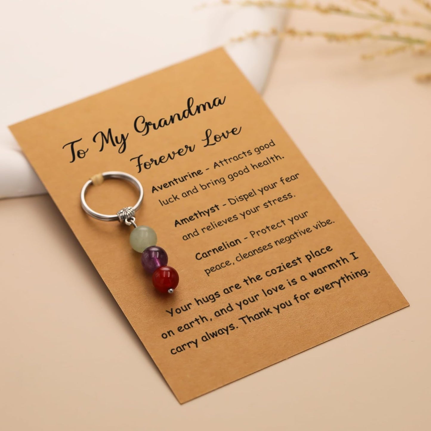 PRCOLUX Natural Healing Crystal Keychain Gifts for Women, Best Friend, Mom, Aunt, Wife Birthday Christmas Graduation Gifts