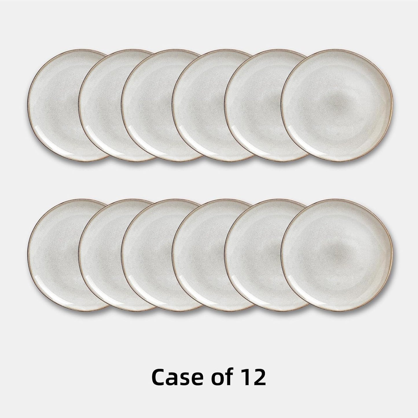 Organic Shape Restaurant Dinner Plates 10.5 ", Commerical Grade Catering Stoneware Plates in Ir-regular Organic Shape, Chip & Scratch Resistant, Glossy Reactive Glaze Grey, Case of 12