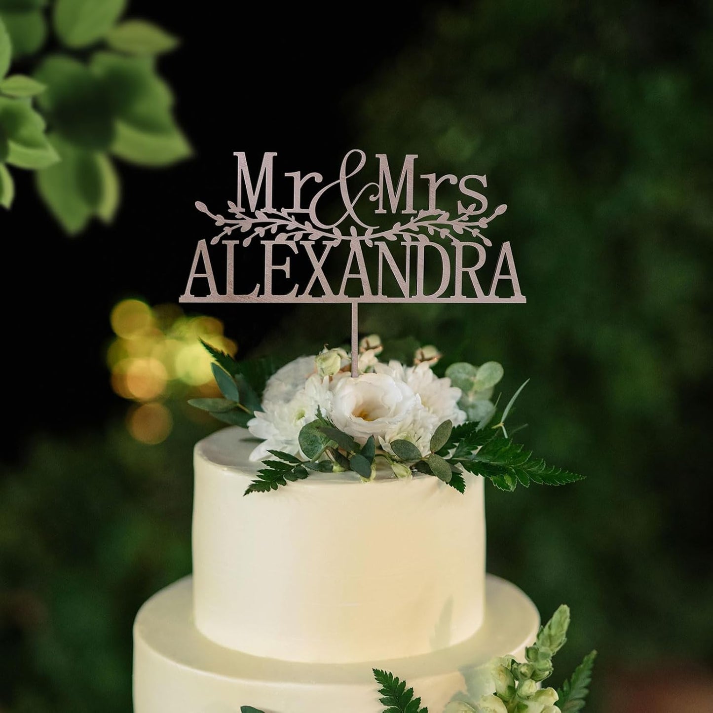 Wedding Cake Toppers in Mr and Mrs Cake Topper Personalized,16 Colors Cake Decoration,Custom Cake Topper Wedding Bride and Groom