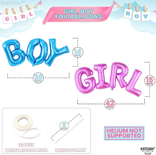 KatchOn, Big Boy or Girl Balloon Letters - 42 Inch | Gender Reveal Balloons, Girl or Boy Gender Reveal Decorations | Baby Shower Decorations | boy or girl balloon
