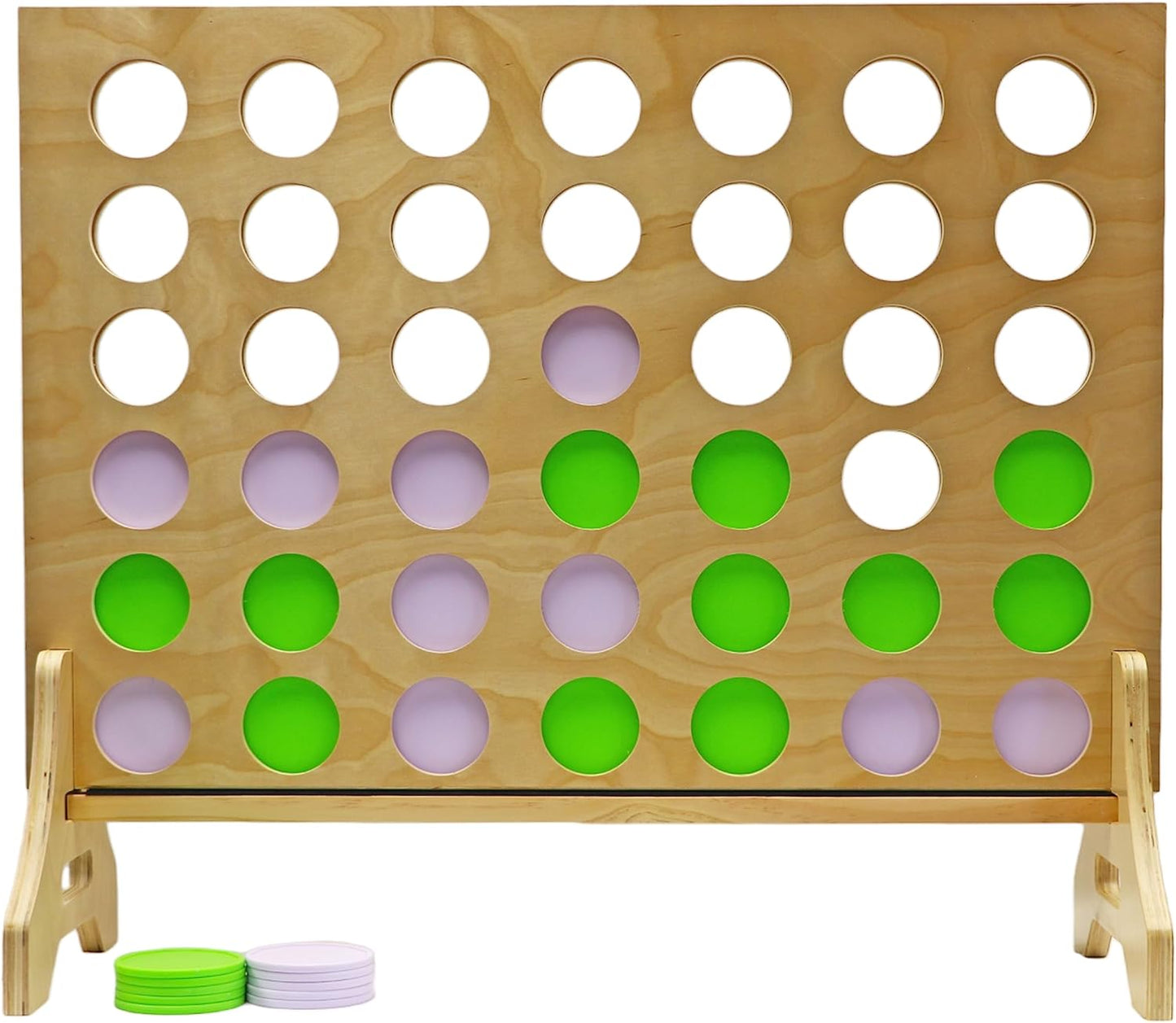 Tailgating Pros Premium Giant Four in a Row with Carrying Case - Jumbo Oversized Outdoor Yard Game - Connect Multiple Pucks in a Row to Win - Many Puck Colors Available!