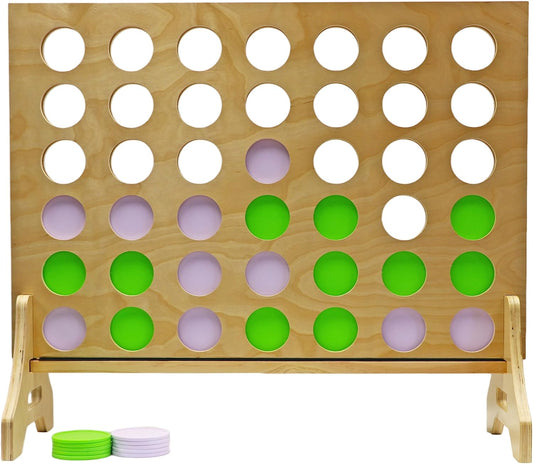 Tailgating Pros Premium Giant Four in a Row with Carrying Case - Jumbo Oversized Outdoor Yard Game - Connect Multiple Pucks in a Row to Win - Many Puck Colors Available!