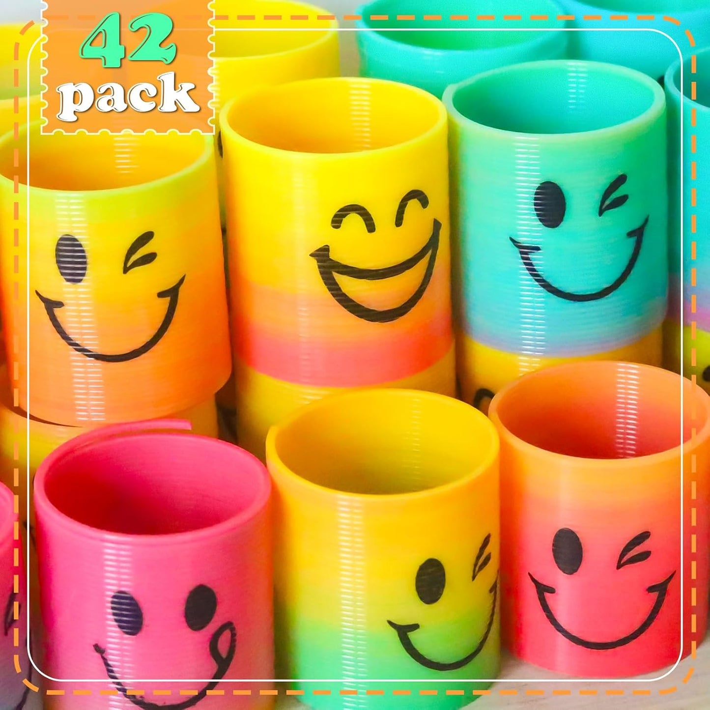 42 Pack Mini Spring Party Favors Toys Magic Fidget Stress Coil for Favor Carnival Prize Birthday Goodie Bag Stuffers for Kids Boys Girls