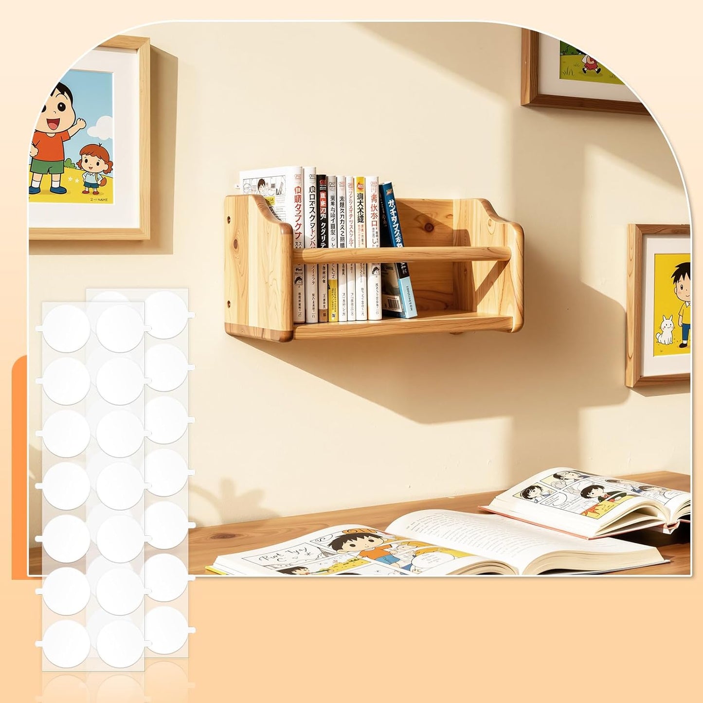 84 Pcs Nano Tape Rounds | 1.18" Diameter Circle Dots with Pull Tabs for Common Hooks, Crafts, Whiteboards Double Sided Tape Mounting Putty Poster Decoration Picture Hanging Crafting Party