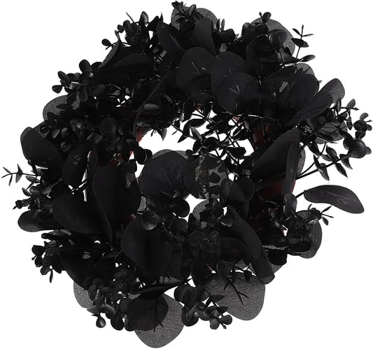 Garneck Halloween Eucalyptus Leaf Garland Eucalyptus Wreath for Front Door Decor for Halloween Party Wall Hanging and Seasonal Decoration Creepy Yet Beautiful Design