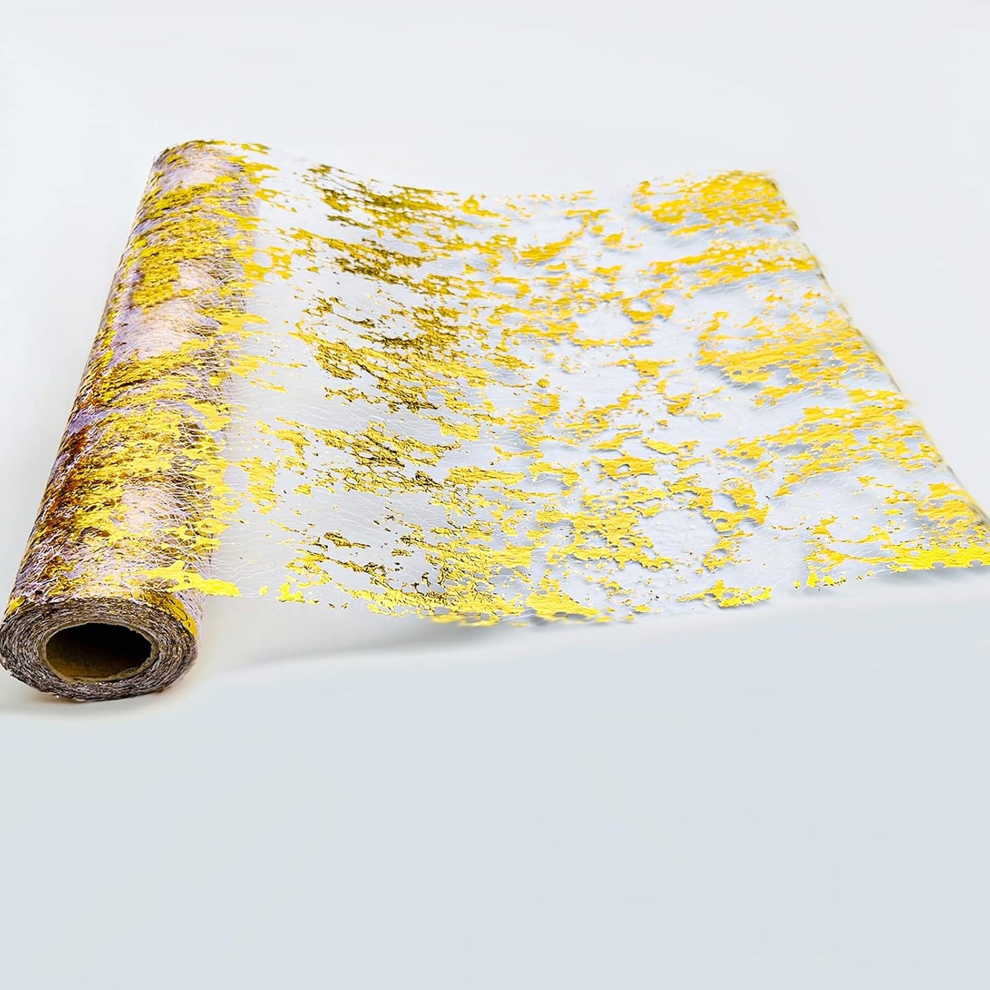 49ft Gold Table Runner, Extra Long Metallic Mesh Table Runner Roll , Party Decorations for Events, Wedding, Birthday , Holiday, Anniversary- 1pc (49ft)
