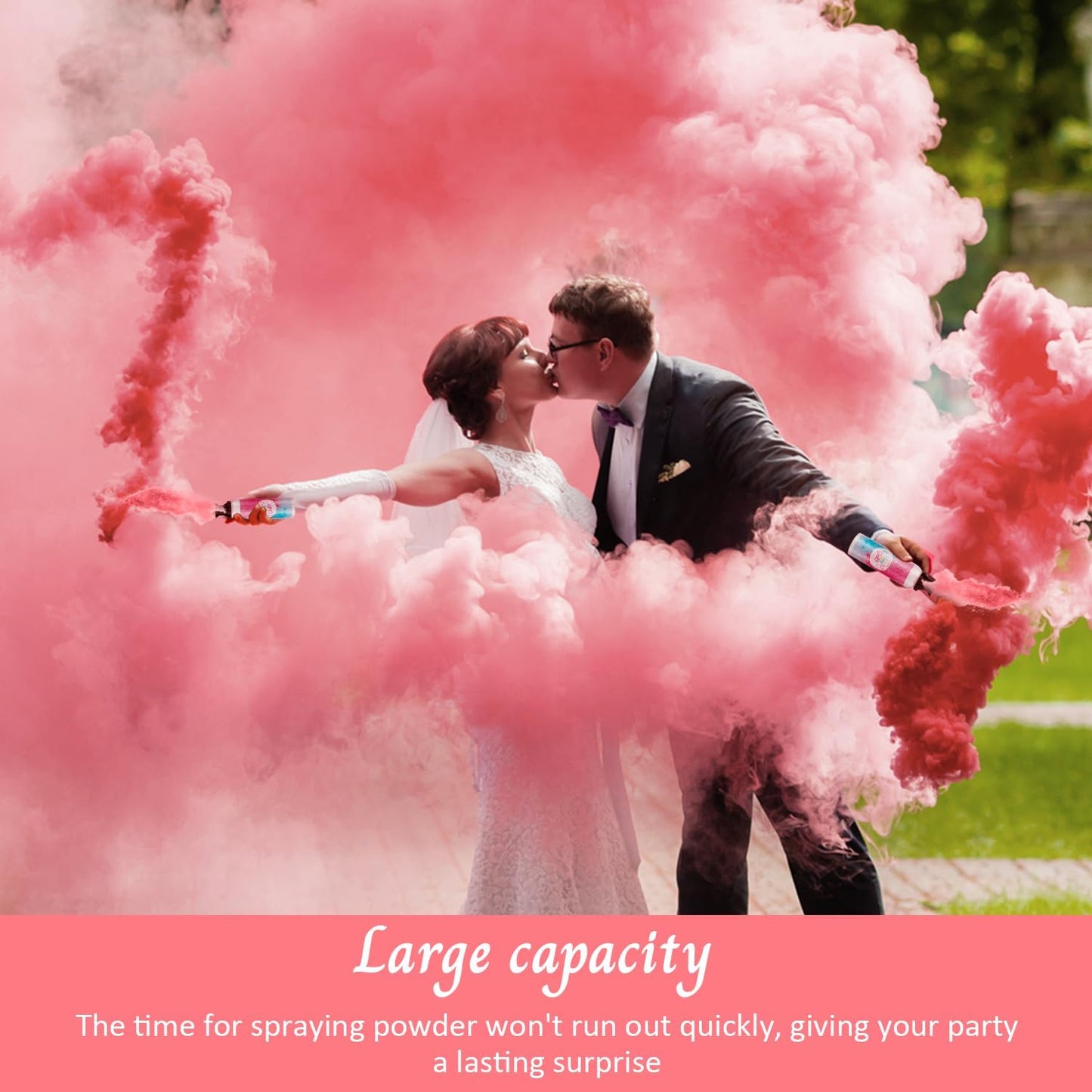 Gender Reveal Fire Extinguisher Color Blasters: 2 Pcs Pink Blaster Only for Baby Girl with Pink Smoke, Confetti Power Cannon for Gender Reveal Party
