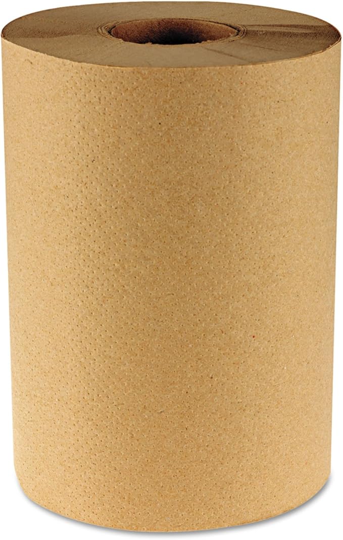 Boardwalk Products - Boardwalk - Hardwound Paper Towels, 8" x 350', One-Ply Kraft, 12 Rolls/Carton - Sold As 1 Carton - Paper towels hardwound in rolls. - One-ply no perforations.