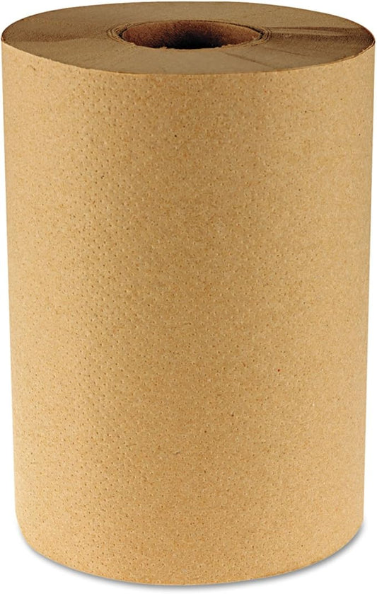 Boardwalk Products - Boardwalk - Hardwound Paper Towels, 8" x 350', One-Ply Kraft, 12 Rolls/Carton - Sold As 1 Carton - Paper towels hardwound in rolls. - One-ply no perforations.