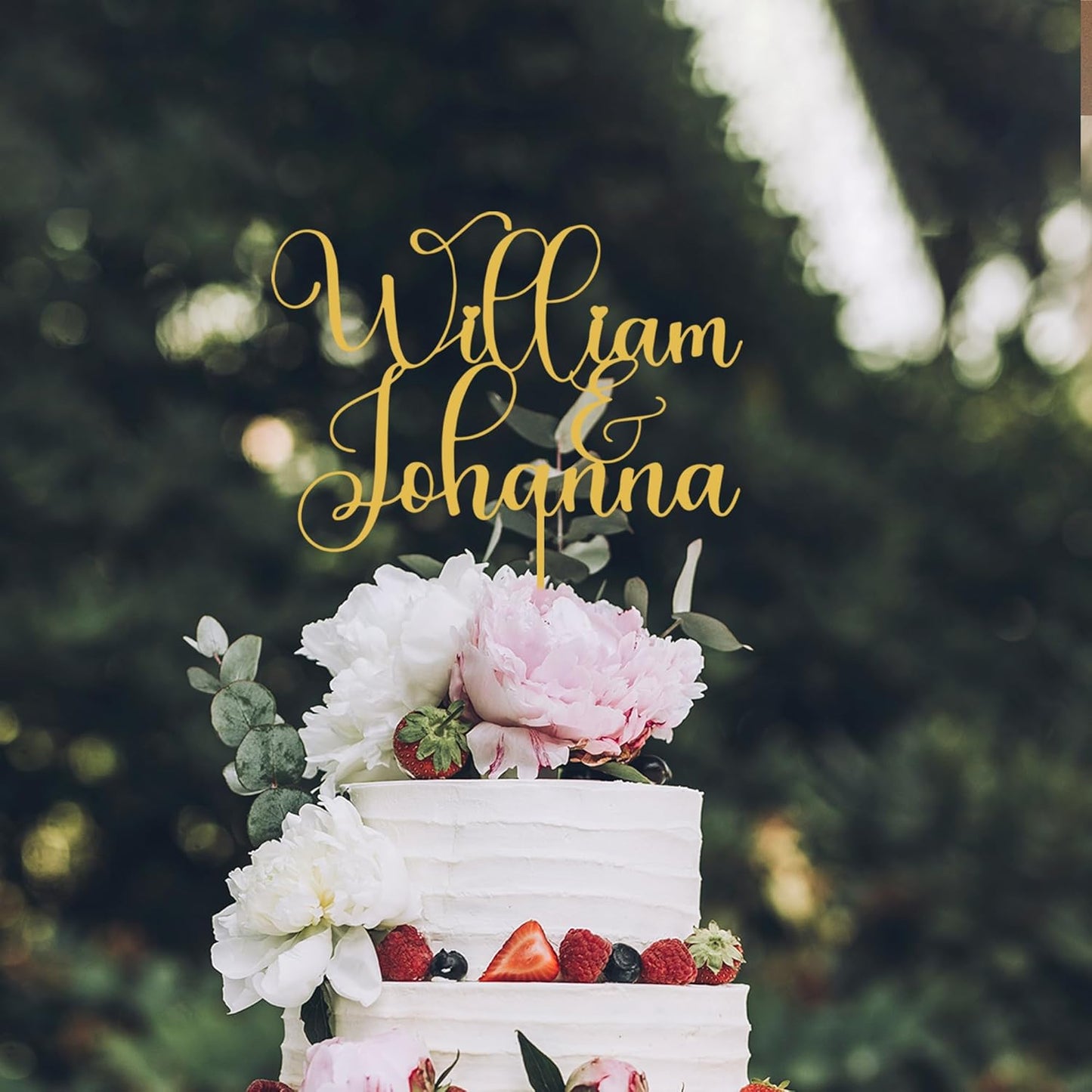 Luxury Customized Wedding Cake Topper with Two Names, Elegant for Couple's Wedding, Engagements and Anniversary