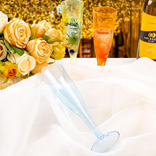 WDF 36 Pack Colorful Plastic Champagne Flutes - 7OZ Colorful Champagne Flutes Plastic Party Supplies, Pink, Yellow, Green, Blue, Purple, Orange Champagne Glasses 6 Pieces Each for Party