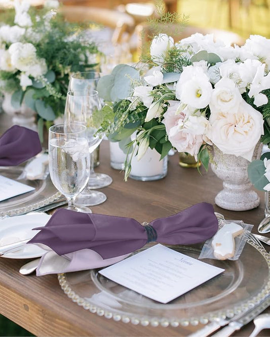 Cloth Napkins Set of 8 Purple Ombre Cocktail Napkins Gradient Gradual Color Washable Soft Dinner Table Napkins for Party Wedding Banquet Hotel Holiday Everyday Use 20x20 Inch