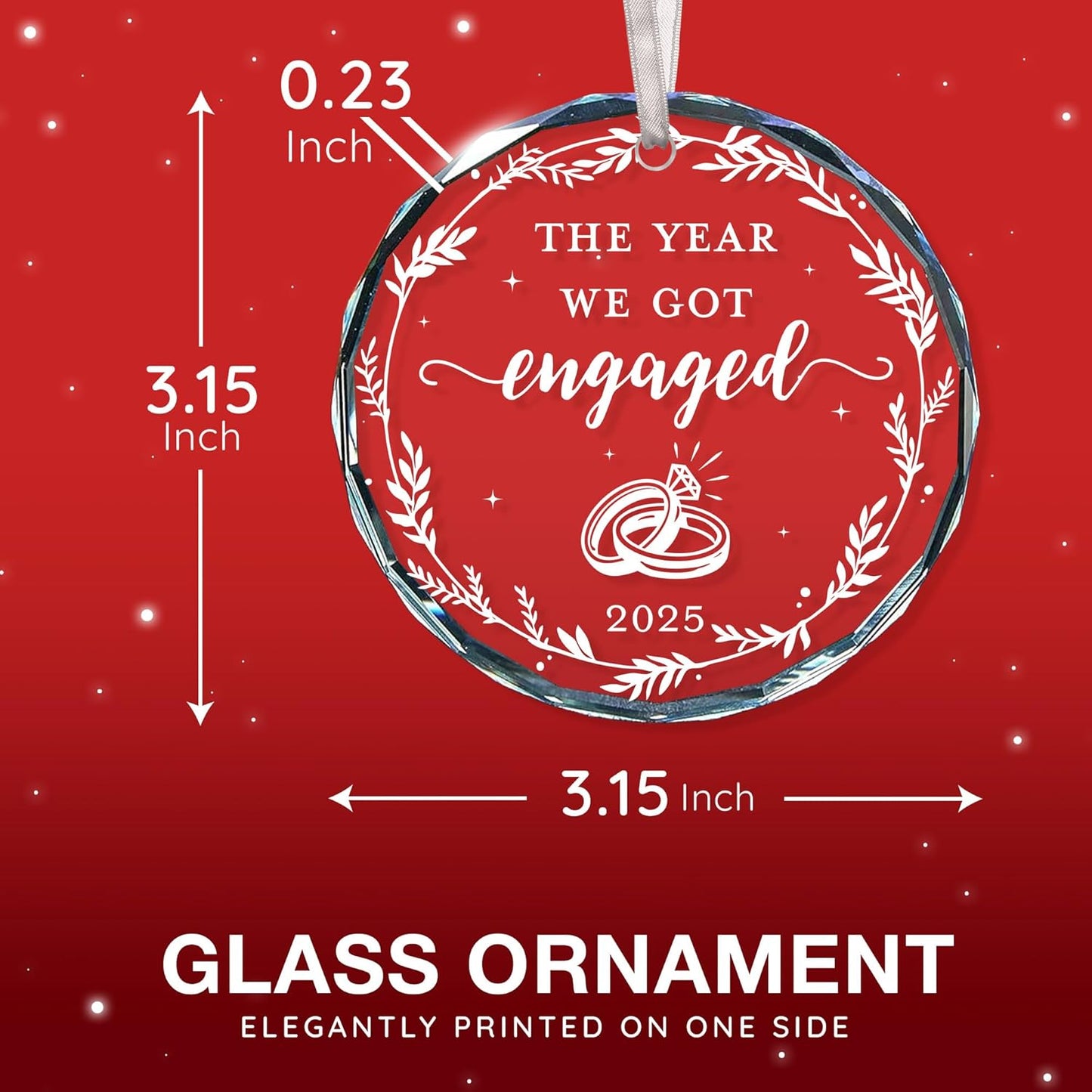 Engagement Ornament - Unique 2025 Engagement Gift for Couples, Celebratory First Christmas Engaged Ornament, Cool Keepsake for Bride to Be, Commemorating Our First Christmas Engaged in 2025