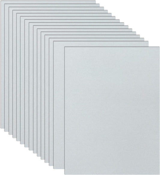 32 Sheets Grey Cardstock 8.5 x 11 Printer Paper, 80lb Thick Silver Card Stock for Cards Making, Invitations, Certificates, Anniversary Cards, Office Printing
