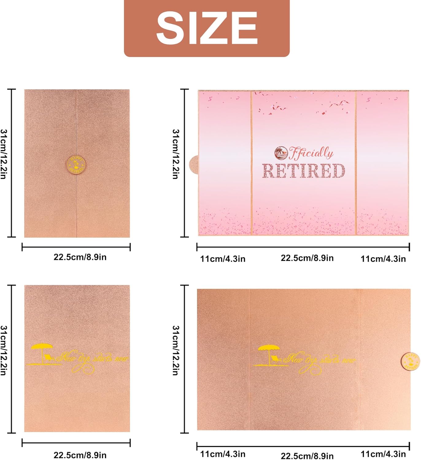 Rose Gold Retirement Party Decorations Large Retirement Card Signing Guest Book Creative Card for Men Women