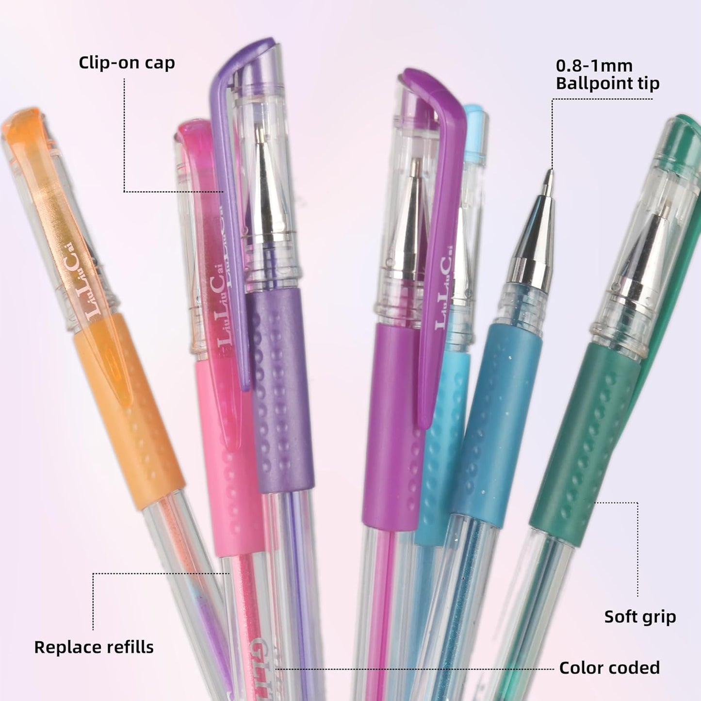Gel Pens for Adult Coloring Book, 312 Pack Artist Colored Pens with 40% More Ink, Glitter Gel Pens with Case and Coloring Book, Perfect Art Supplies for Adults Kids for Coloring