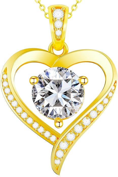 Valentines Day Gifts for Her - Heart Pendent Necklaces for Women, 1-3ct Moissanite Necklace with I love U Engraving - Anniversary Birthday Gifts for Wife, Girlfriend, Mother, 925 Silver Jewelry