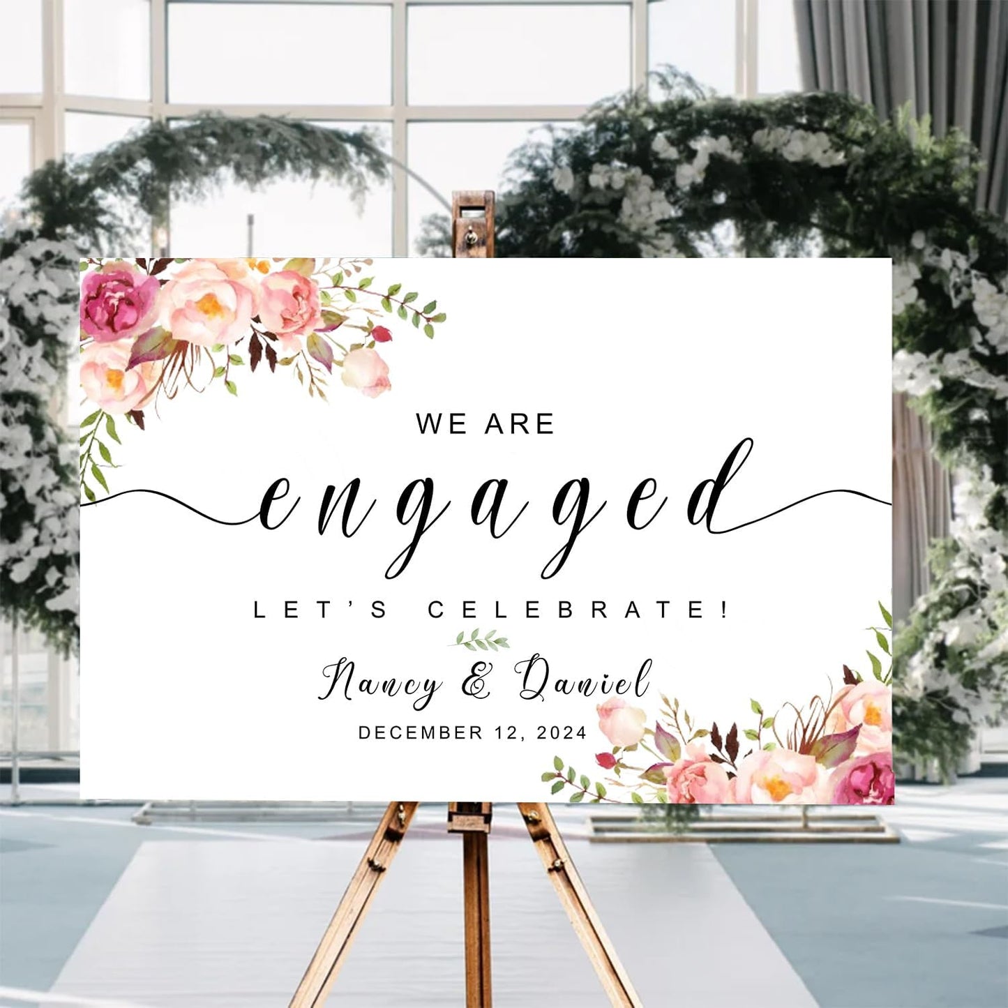We Are Engaged Sign, Engagement Party Sign, Engagement Welcome Sign, Engagement Party Decorations, Engagement Sign With Stand, Engagement Welcome Signs For Ceremony