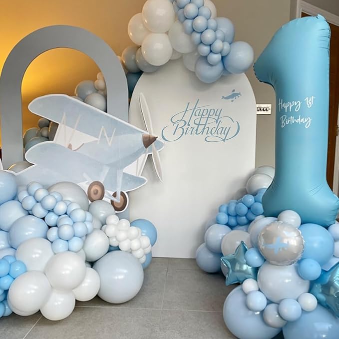 Light Blue Balloons 12 inch, Pastel Blue Latex Balloon 50pcs Party Balloons for Graduation Baby Shower Gender Reveal Wedding Birthday Party Decorations