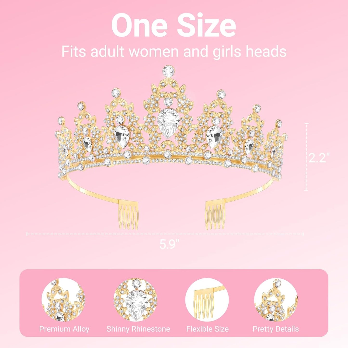 Birthday Tiara and Crown with Sash, Birthday Tiara for Women Party
