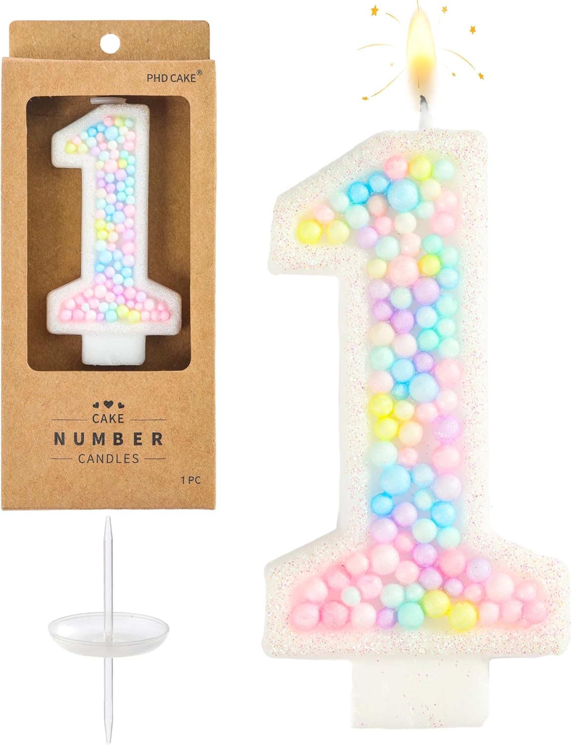 PHD CAKE Number 1 Macaron Birthday Candles, Macaron Themed Number Candles, Cake Number Candles, Party Celebration