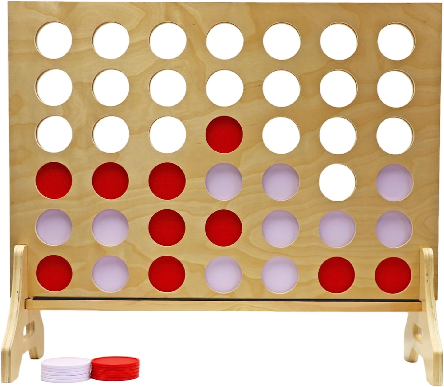 Tailgating Pros Premium Giant Four in a Row with Carrying Case - Jumbo Oversized Outdoor Yard Game - Connect Multiple Pucks in a Row to Win - Many Puck Colors Available!