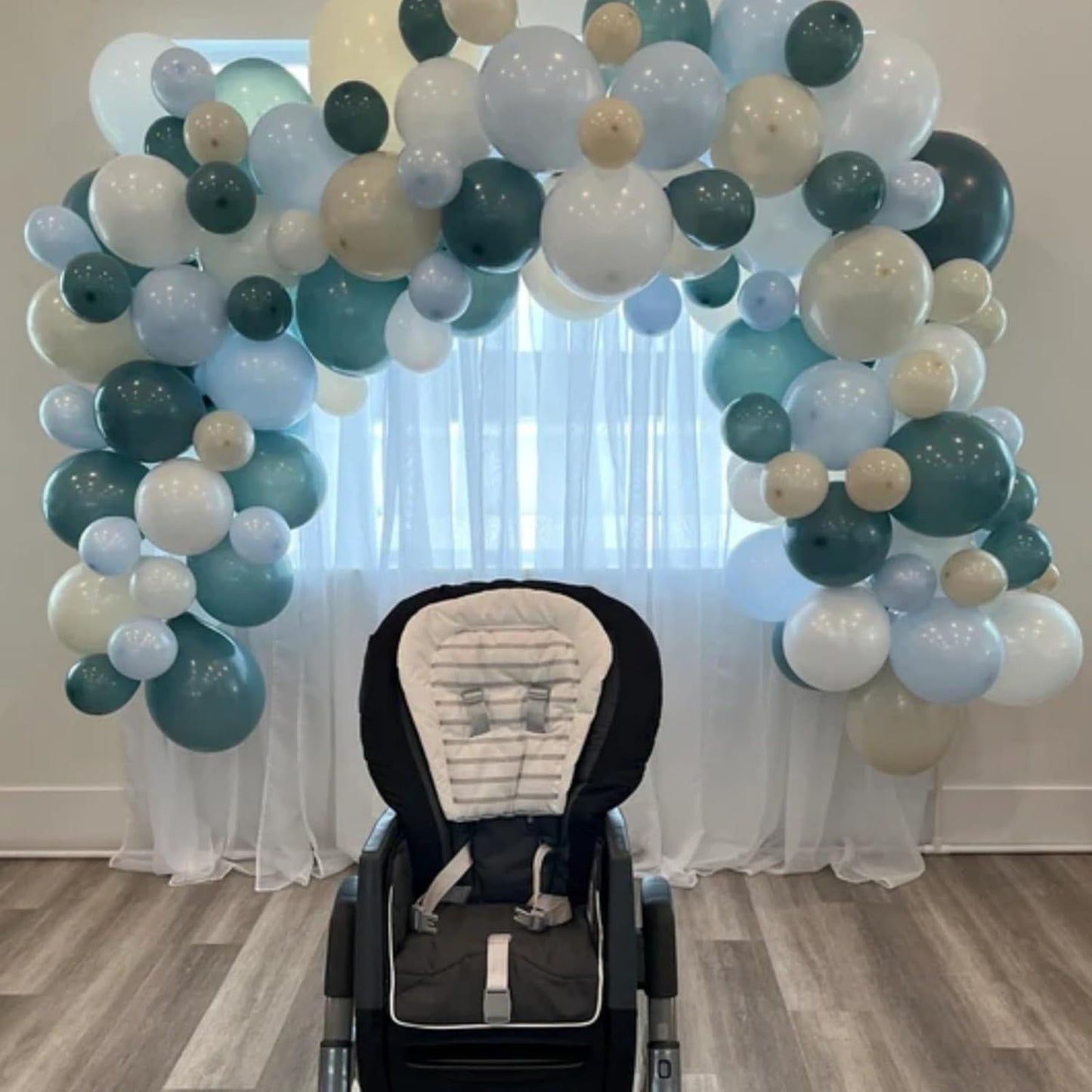 Blue White Balloons Dusty Blue White Beige Balloons 60PCS 12INCH Slate Blue Balloon for Bear Birthday Party Decorations Retro Sage Sea Pastel Blue Helium Latex Balloon for Boho Wedding Baby Shower