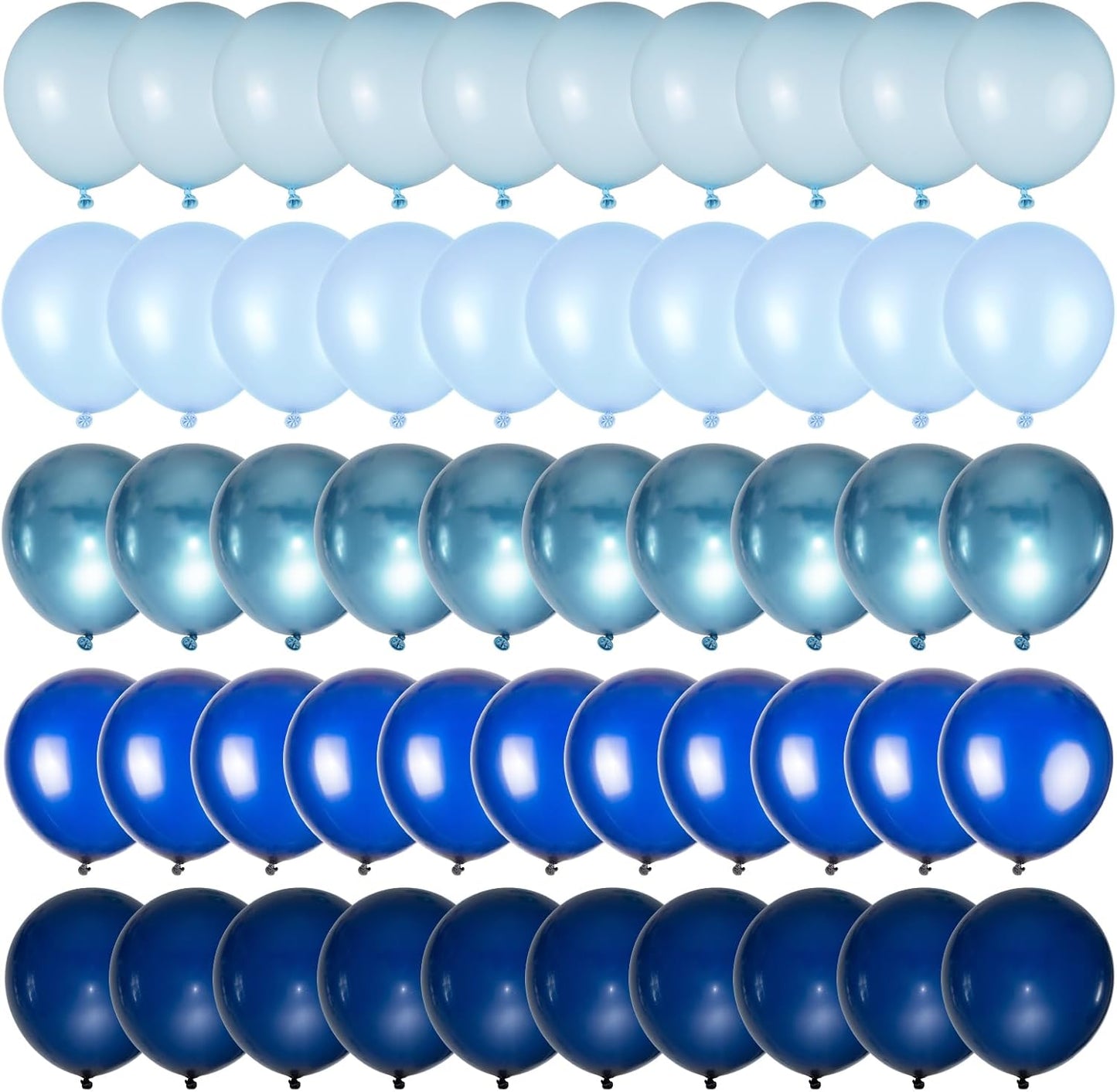 50pcs Blue Balloon Metallic Blue Balloons, 12 inch Chrome Royal Navy Macaron Pastel Blue Balloons for Birthday, Baby Shower, Wedding, Graduation Party Decorations