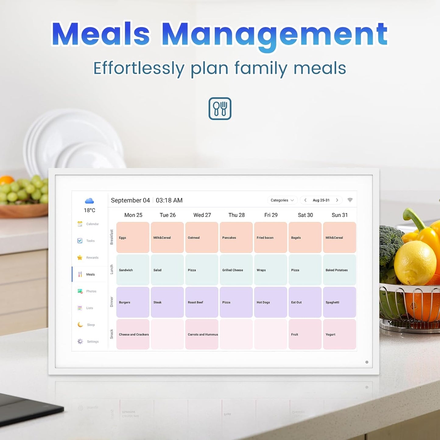 15.6 Inch Digital Calendar,1080P Full HD Interactive Touchscreen,Smart Family Planner,Smart Calendar for Seamless Scheduling,Switchable Digital Picture Frame(Wall and Desk Mountable）