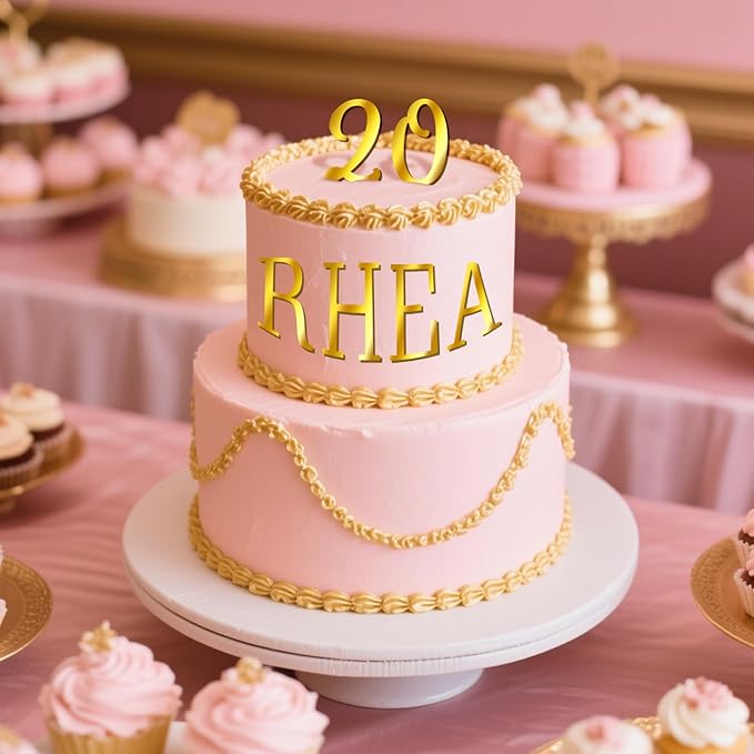 74 PCS Custom Cake Topper Name Acrylic Letters DIY Personalized A-Z & 0-9 Number Alphabet Cake Decoration For Wedding Anniversary Baby Shower Party Birthday Supplies (Gold)