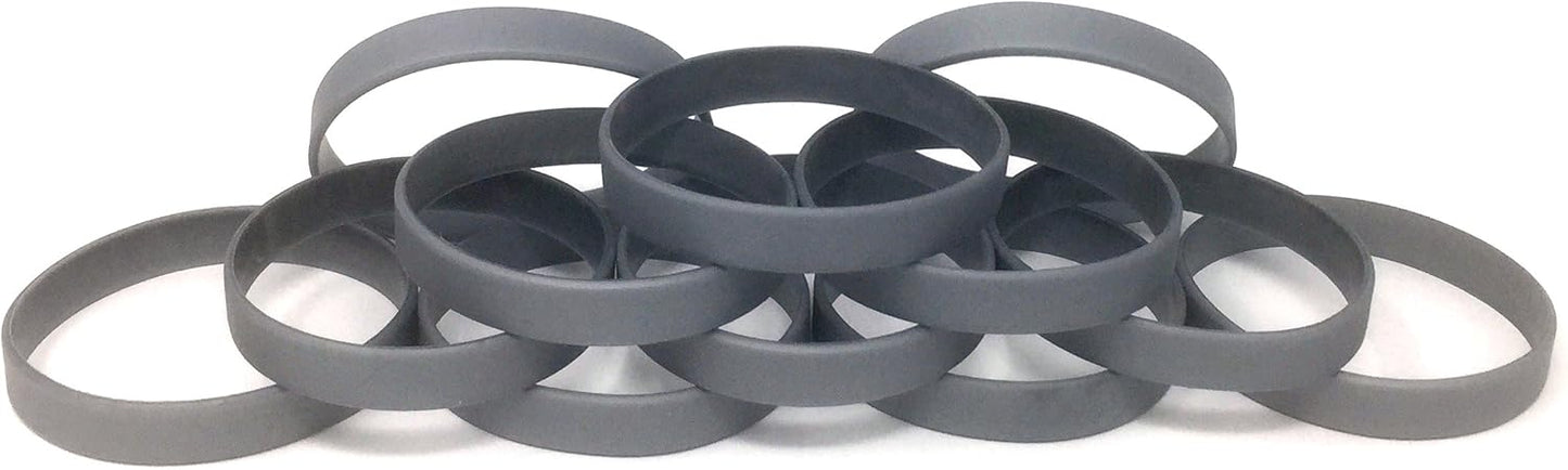 TheAwristocrat 1 Dozen (12) Multi-Pack Blank Rubber Wristbands Silicone Bracelets - Select from a Variety of Colors