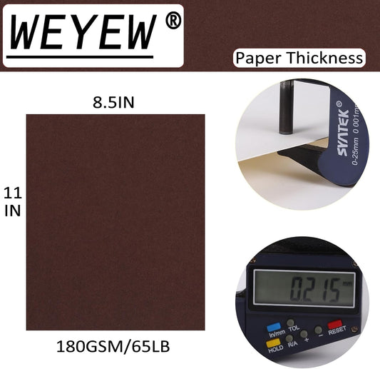 Coffee Cardstock 8.5 x 11 Thick Paper, 40 Sheets 65 LB/180 GSM, Cardstock Printer Paper for Invitations, Menus, Wedding, DIY Cards, Kids School Supplies