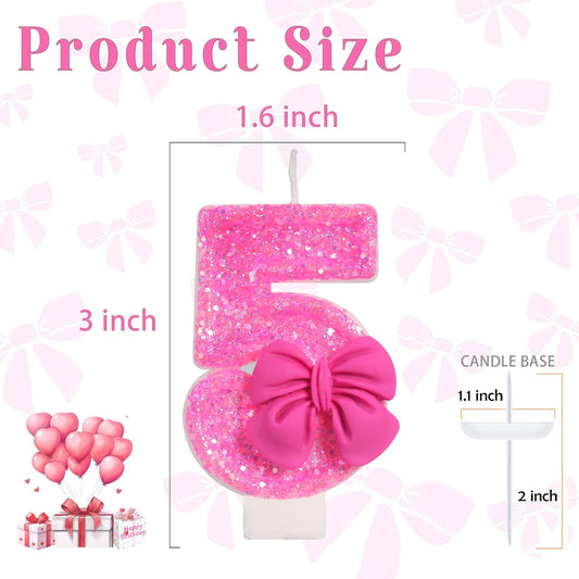 Number 5 Rose Birthday Candle
