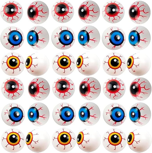 30PCS 1 Inch Plastic Halloween Eyeballs - Fake Eye Balls for Kids, Halloween Party Favors, Goody Bag Fillers & Terror Decor Props