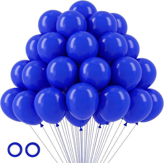 105pcs Royal Blue Balloons 12inch Party Balloons for Birthday Graduation Baby Shower Anniversary Nautical Party Decorations
